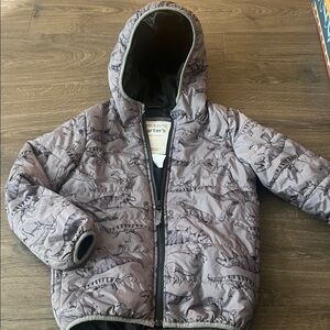 Carter's Packable Gray Dinosaur Puffer Jacket - 7